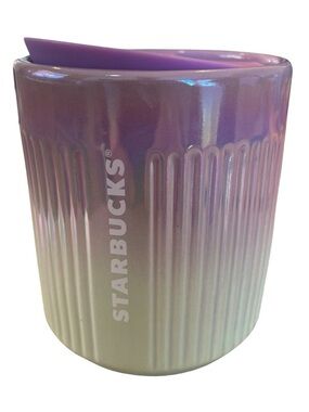 Starbucks Ceramic Grooved Mug Mermaid Ombré Gradient Purple Green